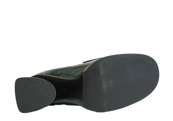 Bruglia Women’s Green Patent Leather Buckle Loafer 8916