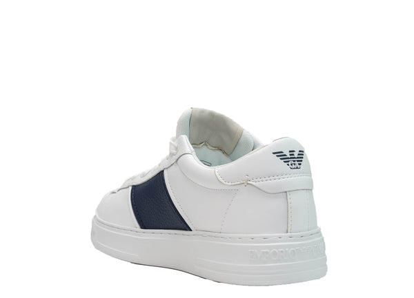 Emporio Armani Men's White & Navy Sneakers X4X570 25% off   last pair
