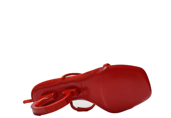 Ferragamo Women's Red Suede Sandal Elina 10.5cm 0760225