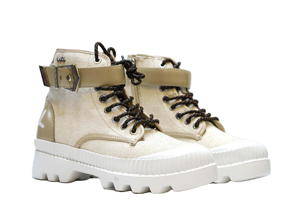 Karl Lagerfeld Women's Natural Lace Up Boots 42551