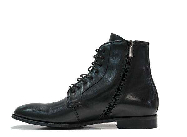 Stefano Stefani Men's Black Leather Lace Up Boot 10806I22