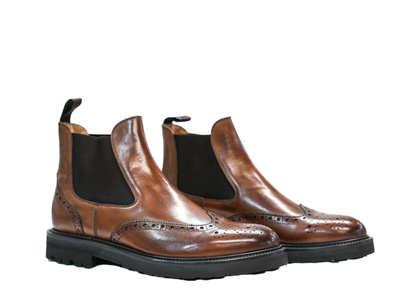 Stefano Stefani Men's Brandy Leather Detail Pull On Boot 10830E23