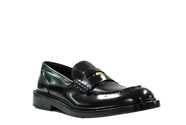 Versace Men's Black & Gold Leather Loafer 1006169   55% OFF