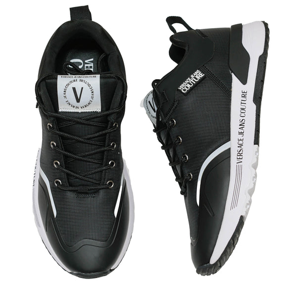 Versace Jeans Men's Black & White Logo Sneaker 74YA3SA2