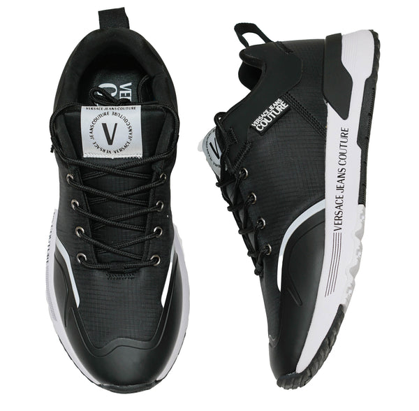 Versace Jeans Men's Black & White Logo Sneaker 74YA3SA2 30% OFF