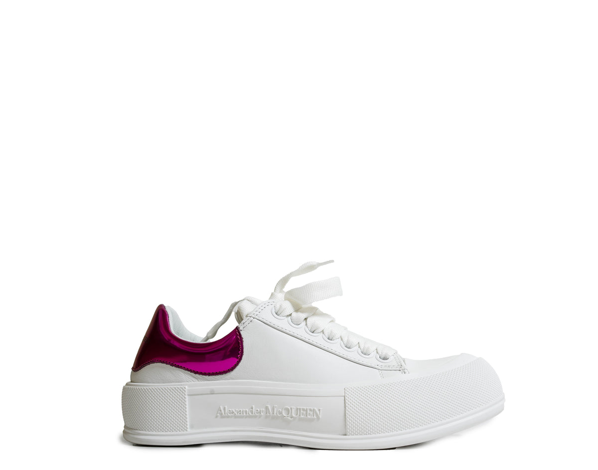 Alexander McQueen Women's White Pink Sneakers 716636 30% OFF