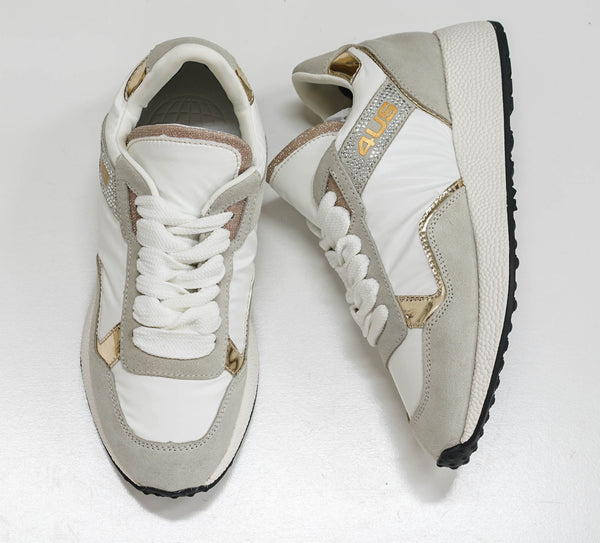 Cesare Paciotti 4US Women’s Gold Nylon Sneaker BB7022 40% off