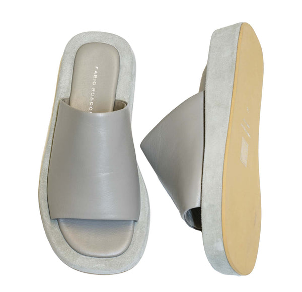 Fabio Rusconi Women's Grey Leather & Suede Flat Slip On EVA