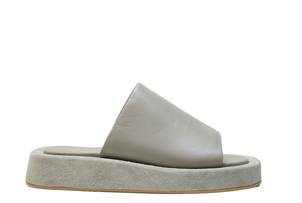 Fabio Rusconi Women's Grey Leather & Suede Flat Slip On EVA