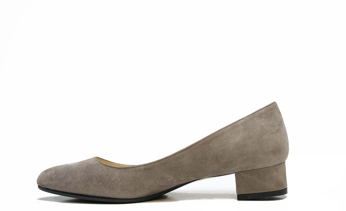 Gray suede clearance block heel