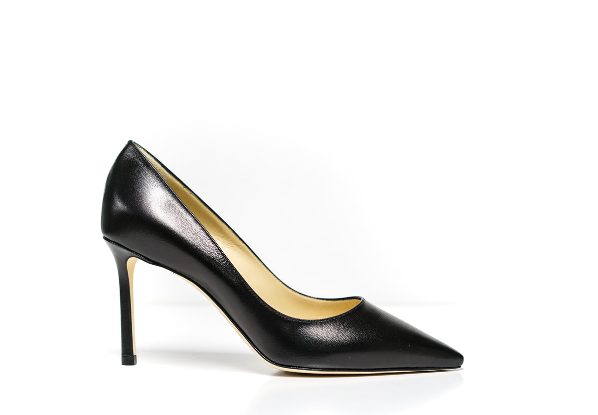 Jimmy Choo Women's Black Leather Shoe Romy 85 40% OFF