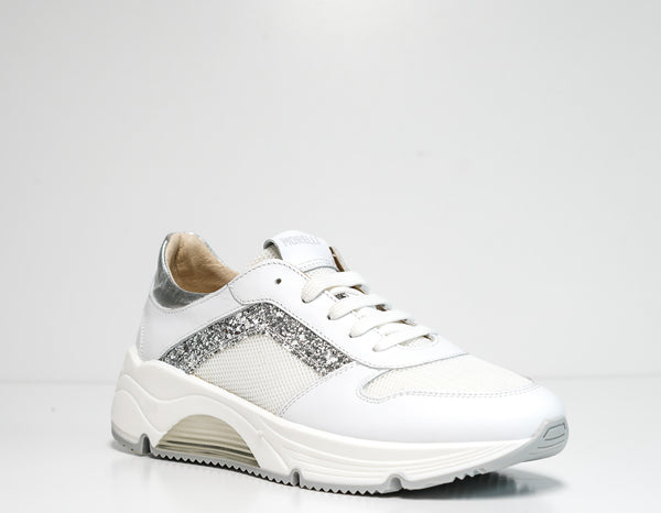 Morelli Women's White Glitter Sneaker 50780   40% OFF