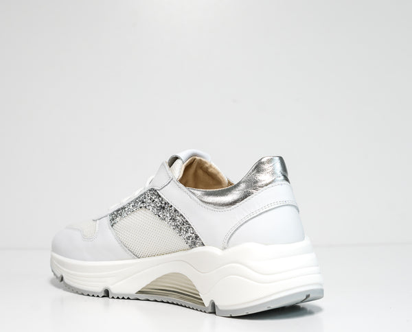 Morelli Women's White Glitter Sneaker 50780   40% OFF