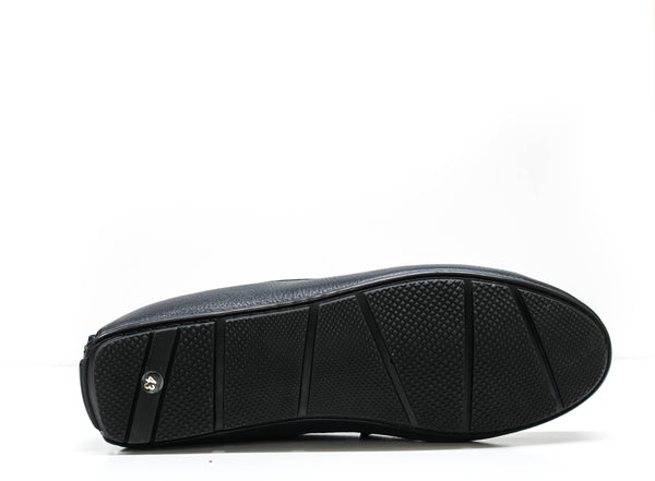 Roberto Serpentini Men's Navy Leather Loafer with Navy Bar Detail M544