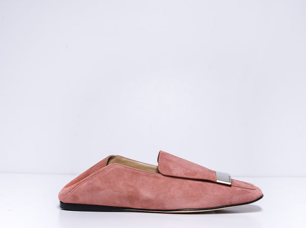 Sergio Rossi Women's Dusty Pink Suede Slipper A77990 LAST PAIR  60% OFF