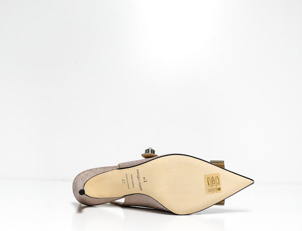 Sergio Rossi Women's Glitter Cipria Slingback A81190 70% OFF