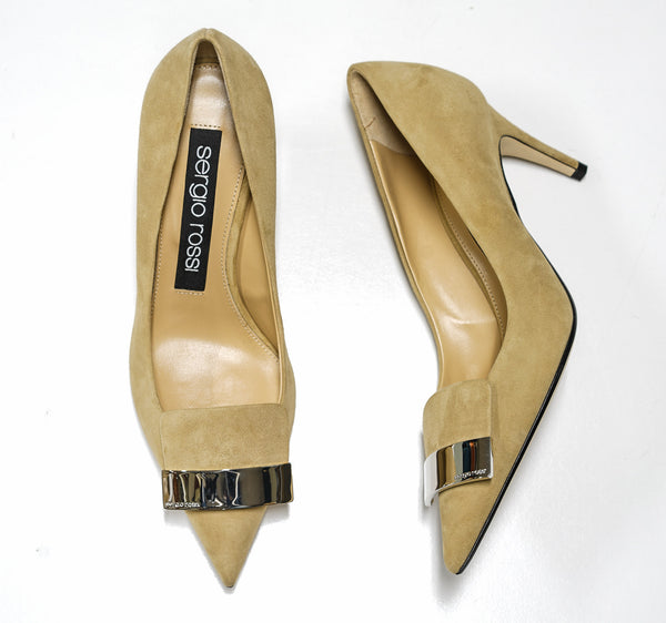 Sergio Rossi Women's Suede Cappuccino Pump A78950 63% off