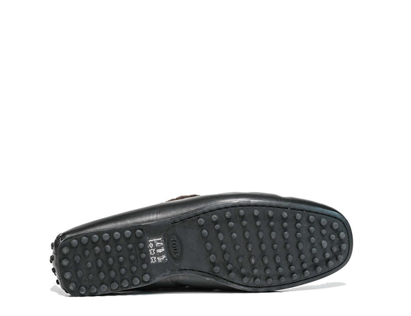 Tod's Men's Black Leather & Wool Moccasin MOLR0V25 50% OFF