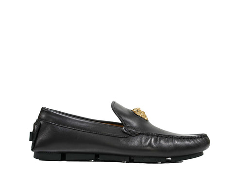 Versace Men's Medusa Black Leather Loafer  -   LAST PAIR   HALF PRICE