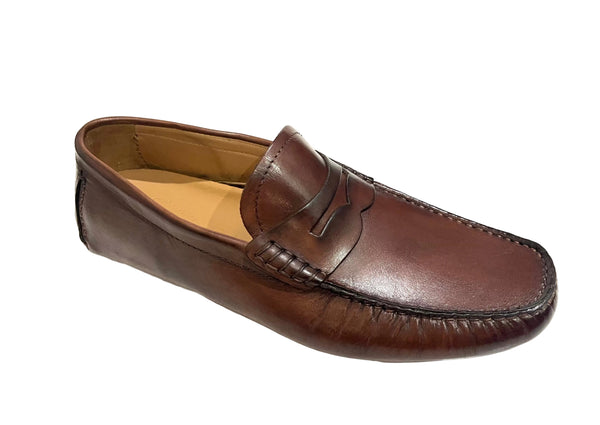 Stefano Stefani Men's Brandy Leather Moccasin 11898 40% OFF