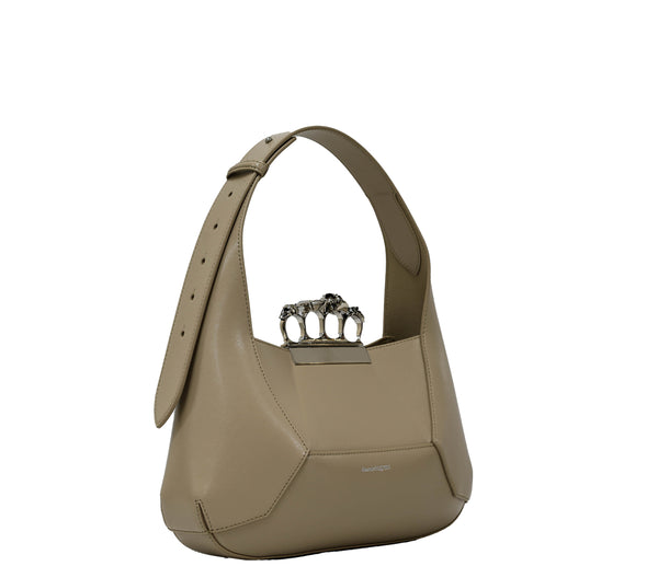 Alexander McQueen Camel Leather Medium Jewel Skull Top-handle Hobo Bag 731135 30% off