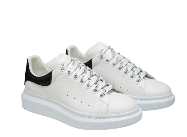 Alexander McQueen Men's White with Black Larry Sneaker 553680 30% OFF