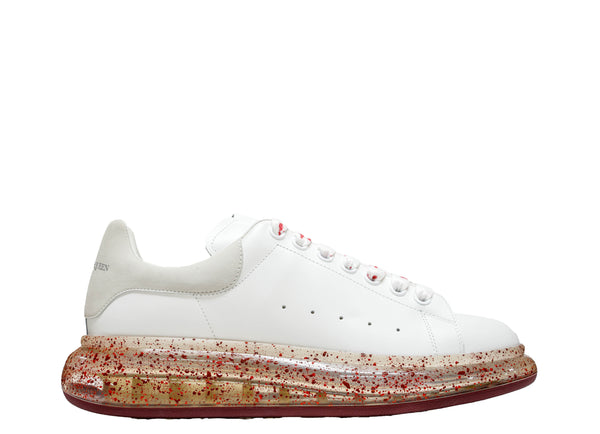 Alexander McQueen Men's White Paint Sneaker 625174 30% OFF