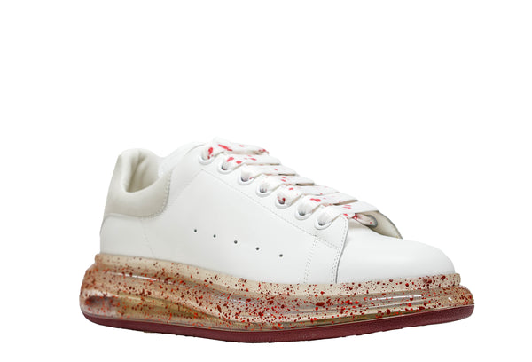 Alexander McQueen Men's White Paint Sneaker 625174 30% OFF