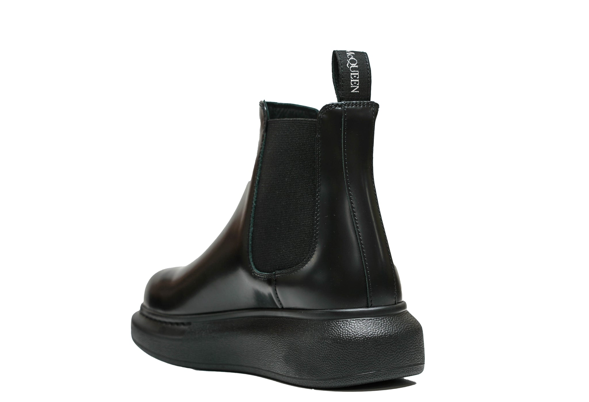 Alexander McQueen Women's Black Leather Pull On Boots 586398 NOW