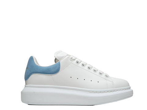 Alexander McQueen Women's White & Blue Larry Sneaker 553770