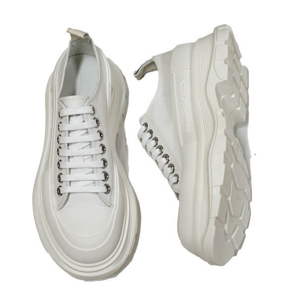 Alexander McQueen Women's White Canvas Sneakers 697072