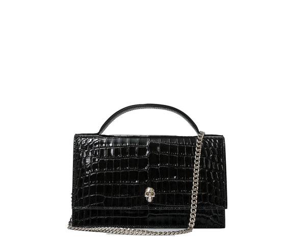 Alexander McQueen Black Leather Medium Skull Bag 732798 - 30% OFF