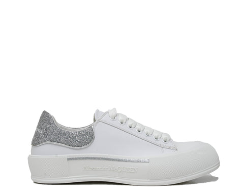 Alexander McQueen Men's White & Silver Sneaker 682410