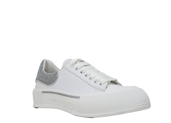 Alexander McQueen Men's White & Silver Sneaker 682410