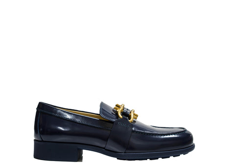 Bottega Veneta Women's Navy Leather Moccasin 708902