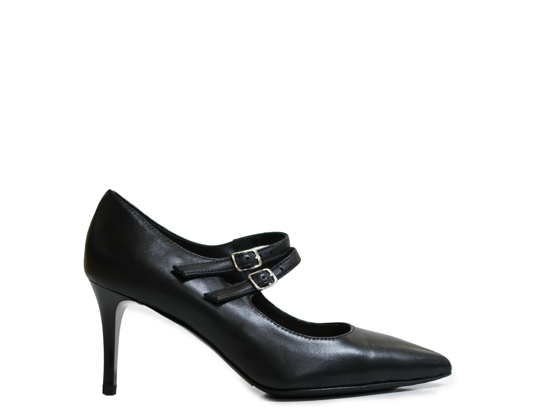 Bruglia Women’s Black Leather 2 Strap Shoe 6115 30% off