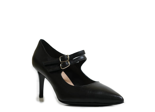 Bruglia Women’s Black Leather 2 Strap Shoe 6115 30% off
