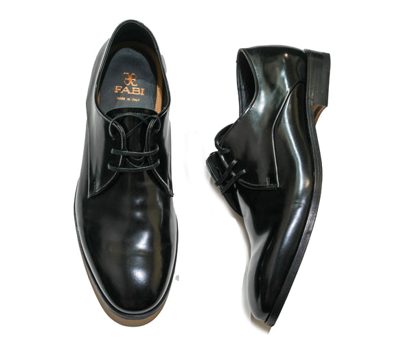 Fabi Men's Leather Shinny Black Shoe FU0896A