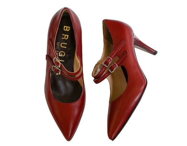 Bruglia Women’s Bordo Leather 2 Strap Shoe 6115 30% OFF