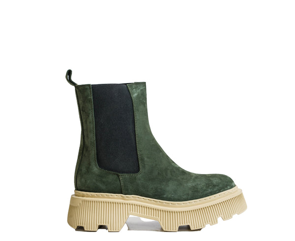 Bruglia Women’s Green Suede Pull On Boot 8735 30% OFF