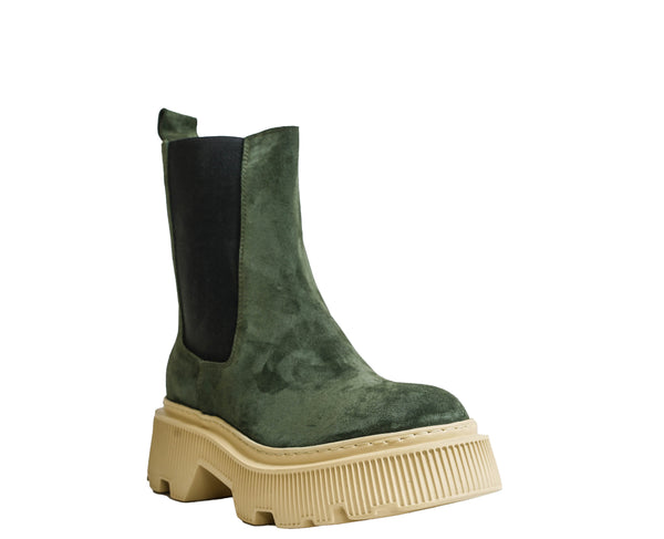 Bruglia Women’s Green Suede Pull On Boot 8735 30% OFF