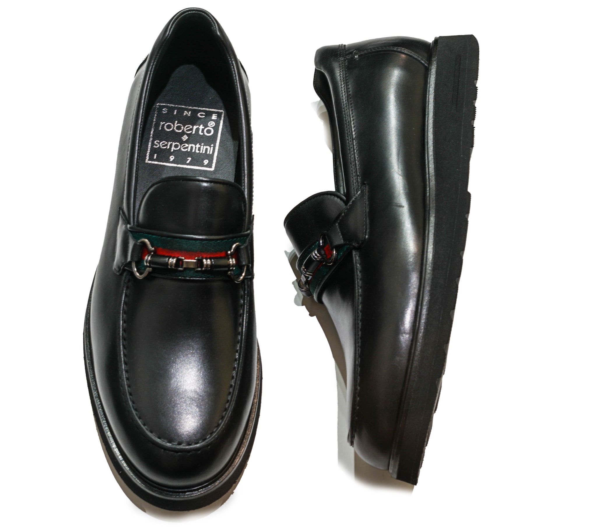 ROBERTO SERPENTINI 55020 Black Leather Loafers Classic Shoes 8802 Roberto Serpentini Loafers / Brown – Rina main image 3