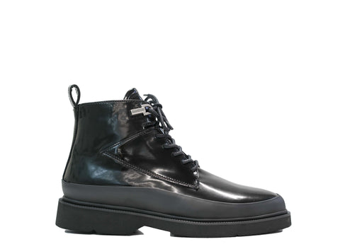 Cesare Paciotti 4US Men’s Leather Black Shiny Lace Up Boot BB9053