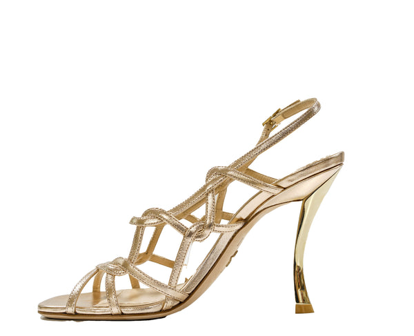 Christian Dior Rose Gold Leather Sandal KCQ777