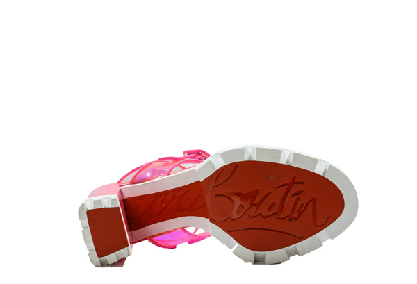 Christian Louboutin Women's Pink Flare Sandals Loubi Duniss Lug 100 1231106