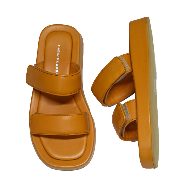 Fabio Rusconi Women’s Papaya Leather Velcro Flats Mila