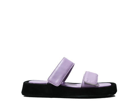 Fabio Rusconi Women’s Lavendar Leather & Suede Velcro Slide HELGA