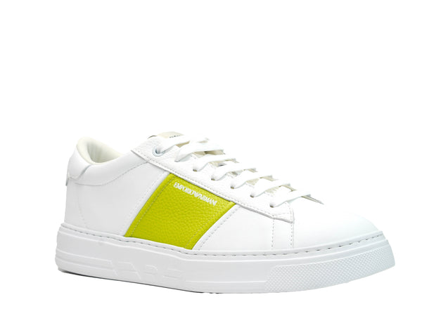 Emporio Armani Men's White & Green Sneakers X4X570 20% OFF