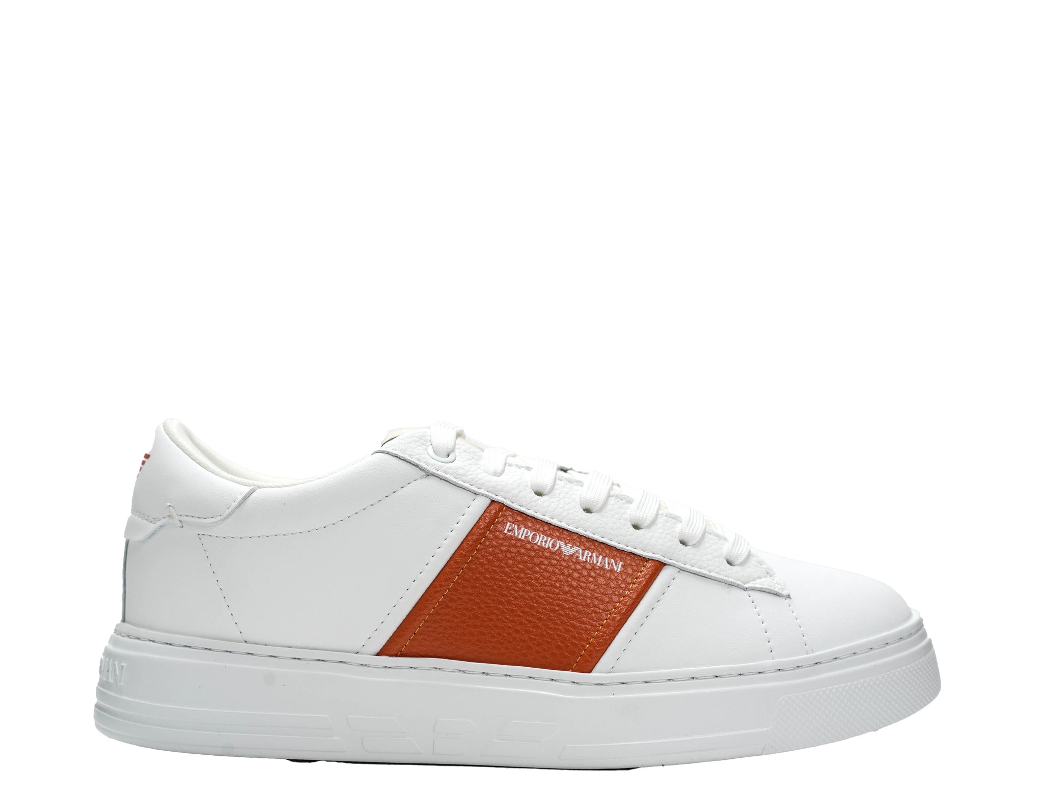 Emporio Armani Men's White & Fire Sneakers X4570
