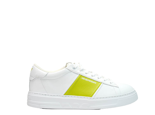 Emporio Armani Men's White & Green Sneakers X4X570 20% OFF